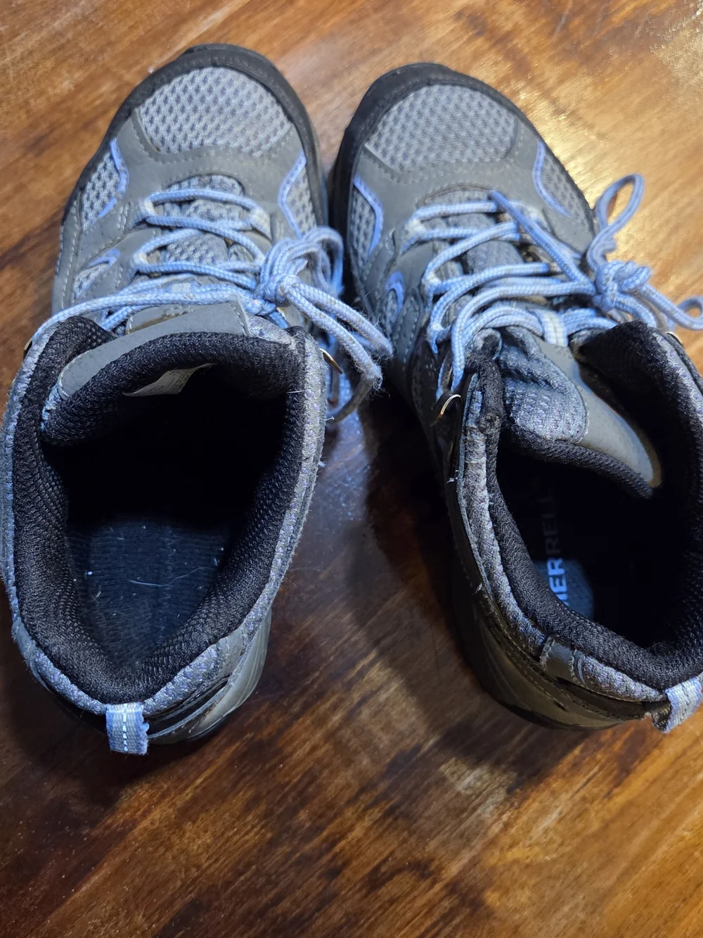 Merrell Moab Mid Waterproof Hiking Boots Big Kid 1.5M Grey Periwinkle Vibram